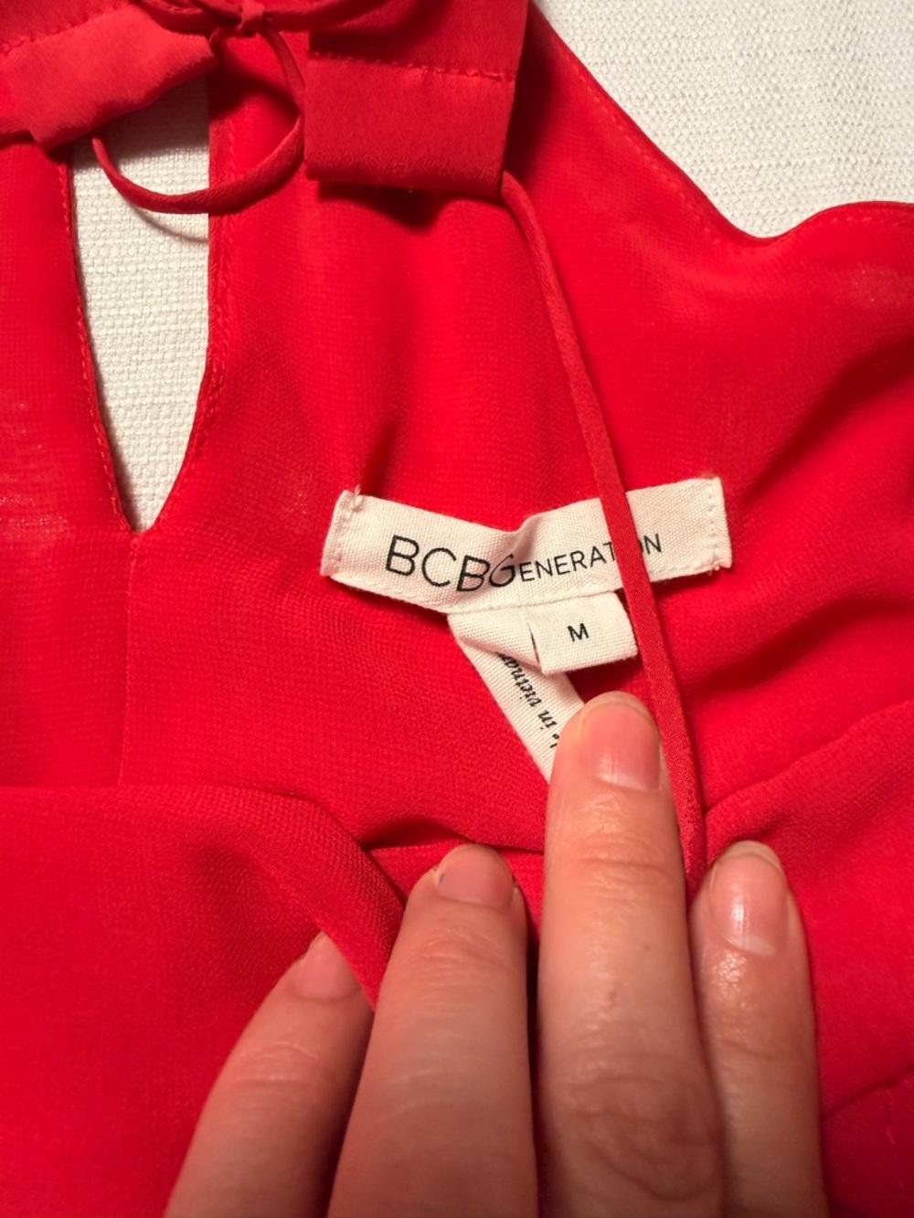 BCBGeneration Red Ruffle-Trim Mini Dress - Picture 5 of 7